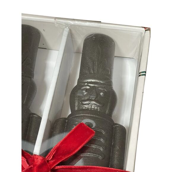 Christmas Nutcracker Taper Candles 10in Black Unscented Set of 2 New - Picture 7 of 12